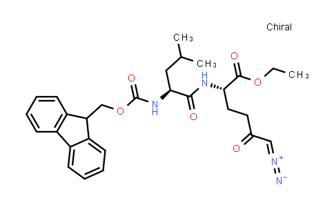 MC537423 | 1998725-07-7 | Ethyl (S)-2-((S)-2-((((9H-fluoren-9-yl)methoxy)carbonyl)amino)-4-methylpentanamido)-6-diazo-5-oxohexanoate