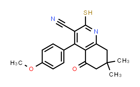 CAS No. 200340-05-2, 2-Mercapto-4-(4-methoxyphenyl)-7,7-dimethyl-5-oxo-5,6,7,8-tetrahydroquinoline-3-carbonitrile