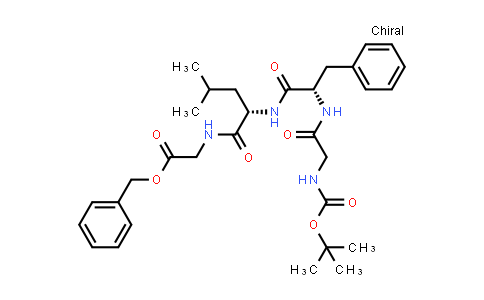 CAS No. 200427-89-0, Benzyl 2-[(2S)-2-[(2S)-2-(2-{[(tert-butoxy)carbonyl]amino}acetamido)-3-phenylpropanamido]-4-methylpentanamido]acetate