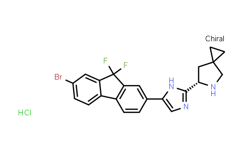 CAS No. 2004675-25-4, (S)-6-(5-(7-bromo-9,9-difluoro-9H-fluoren-2-yl)-1H-imidazol-2-yl)-5-azaspiro[2.4]heptane hydrochloride