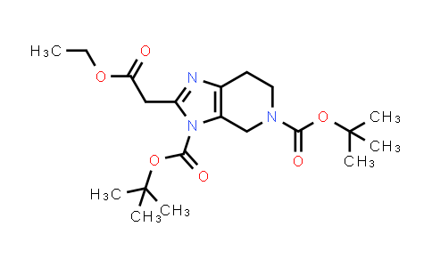 CAS No. 2007915-96-8, 3H-Imidazo[4,5-c]pyridine-3,5(4H)-dicarboxylic acid, 2-(2-ethoxy-2-oxoethyl)-6,7-dihydro-, 3,5-bis(1,1-dimethylethyl) ester