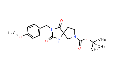 CAS No. 2007921-04-0, 1,3,7-Triazaspiro[4.4]nonane-7-carboxylic acid, 3-[(4-methoxyphenyl)methyl]-2,4-dioxo-, 1,1-dimethylethyl ester