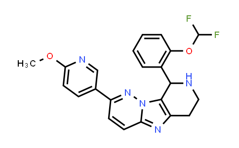 CAS No. 2007938-05-6, Pyrido[4',3':4,5]imidazo[1,2-b]pyridazine, 9-[2-(difluoromethoxy)phenyl]-6,7,8,9-tetrahydro-2-(6-methoxy-3-pyridinyl)-