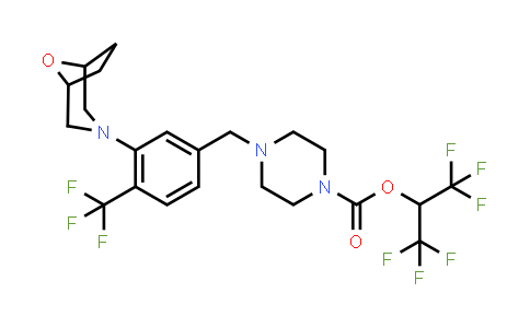 CAS No. 2010154-78-4, 1-Piperazinecarboxylic acid, 4-[[3-(8-oxa-3-azabicyclo[3.2.1]oct-3-yl)-4-(trifluoromethyl)phenyl]methyl]-, 2,2,2-trifluoro-1-(trifluoromethyl)ethyl ester
