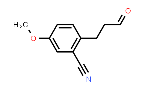 CAS No. 20176-00-5, Benzonitrile, 5-methoxy-2-(3-oxopropyl)-