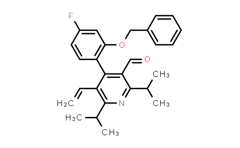 CAS No. 202858-60-4, 3-Pyridinecarboxaldehyde, 5-ethenyl-4-[4-fluoro-2-(phenylmethoxy)phenyl]-2,6-bis(1-methylethyl)-