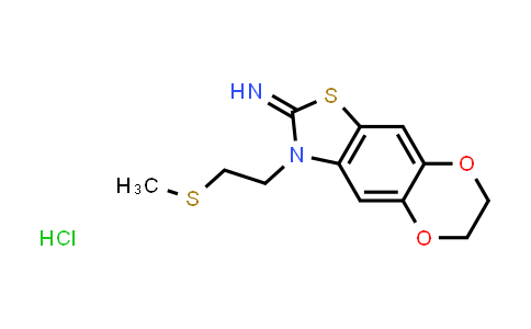 CAS No. 2034155-48-9, 3-(2-(Methylthio)ethyl)-6,7-dihydro-[1,4]dioxino[2',3':4,5]benzo[1,2-d]thiazol-2(3H)-imine hydrochloride