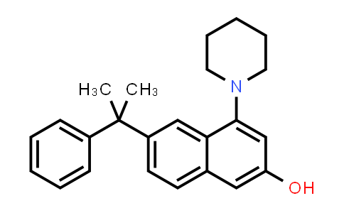 CAS No. 2034157-10-1, 6-(2-Phenylpropan-2-yl)-4-(piperidin-1-yl)naphthalen-2-ol