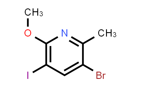 CAS No. 2034455-35-9, 3-Bromo-5-iodo-6-methoxy-2-methylpyridine