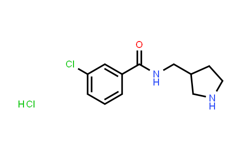 CAS No. 2039301-72-7, 3-Chloro-N-(pyrrolidin-3-ylmethyl)benzamide hydrochloride
