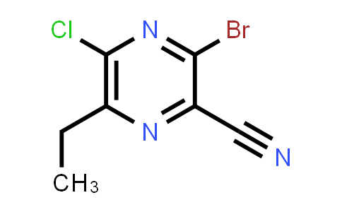 CAS No. 2043020-03-5, 3-Bromo-5-chloro-6-ethylpyrazine-2-carbonitrile