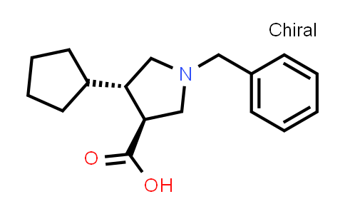 CAS No. 2044705-92-0, 3-Pyrrolidinecarboxylic acid, 4-cyclopentyl-1-(phenylmethyl)-, (3S,4S)-