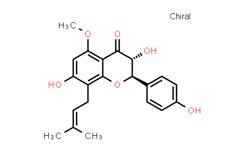 CAS No. 204935-85-3, (2R,3R)-3,7-Dihydroxy-2-(4-hydroxyphenyl)-5-methoxy-8-(3-methylbut-2-en-1-yl)chroman-4-one