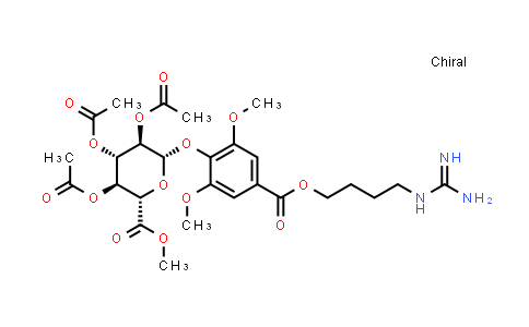CAS No. 2050902-20-8, (2S,3R,4S,5S,6S)-2-(4-((4-guanidinobutoxy)carbonyl)-2,6-dimethoxyphenoxy)-6-(methoxycarbonyl)tetrahydro-2H-pyran-3,4,5-triyl triacetate