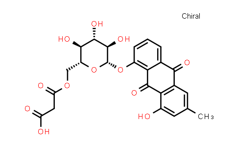 CAS No. 205107-13-7, 9,10-Anthracenedione, 8-[[6-O-(2-carboxyacetyl)-β-D-glucopyranosyl]oxy]-1-hydroxy-3-methyl-
