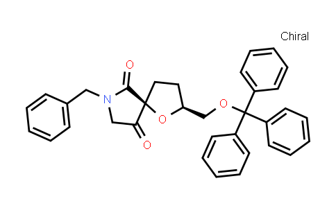 CAS No. 205495-54-1, 1-Oxa-7-azaspiro[4.4]nonane-6,9-dione, 7-(phenylmethyl)-2-[(triphenylmethoxy)methyl]-, (2S,5S)-