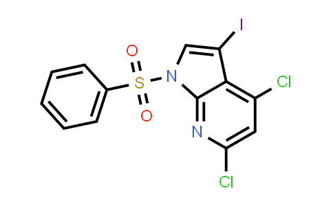 CAS No. 2055841-50-2, 1-(Benzenesulfonyl)-4,6-dichloro-3-iodo-1H-pyrrolo[2,3-b]pyridine