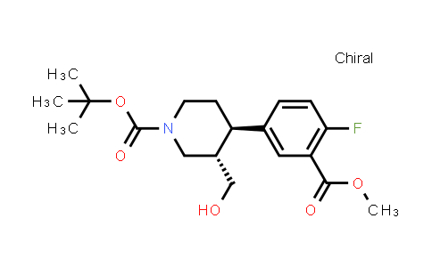 CAS No. 2055991-12-1, tert-Butyl (3S,4R)-4-(4-fluoro-3-(methoxycarbonyl)phenyl)-3-(hydroxymethyl)piperidine-1-carboxylate