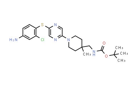 CAS No. 2056004-60-3, tert-Butyl ((1-(5-((4-amino-2-chlorophenyl)thio)pyrazin-2-yl)-4-methylpiperidin-4-yl)methyl)carbamate