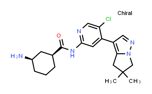 CAS No. 2057507-67-0, (1S,3R)-3-Amino-N-(5-chloro-4-(5,5-dimethyl-5,6-dihydro-4H-pyrrolo[1,2-b]pyrazol-3-yl)pyridin-2-yl)cyclohexane-1-carboxamide