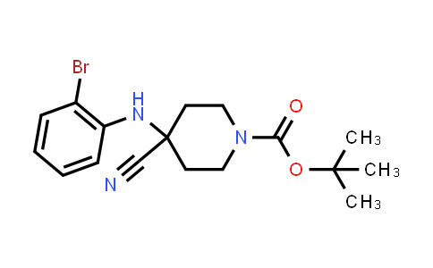 CAS No. 205813-91-8, tert-Butyl 4-((2-bromophenyl)amino)-4-cyanopiperidine-1-carboxylate