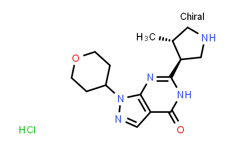 CAS No. 2070009-51-5, 6-((3S,4S)-4-methylpyrrolidin-3-yl)-1-(tetrahydro-2H-pyran-4-yl)-1H-pyrazolo[3,4-d]pyrimidin-4(5H)-one hydrochloride