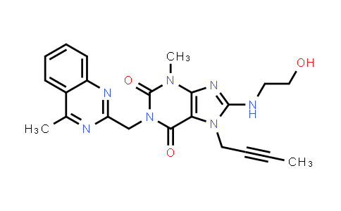 CAS No. 2074688-84-7, 7-(But-2-yn-1-yl)-8-((2-hydroxyethyl)amino)-3-methyl-1-((4-methylquinazolin-2-yl)methyl)-1H-purine-2,6(3H,7H)-dione
