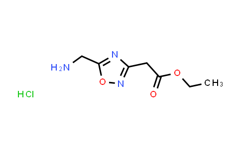 CAS No. 2089649-91-0, Ethyl 2-(5-(aminomethyl)-1,2,4-oxadiazol-3-yl)acetate hydrochloride