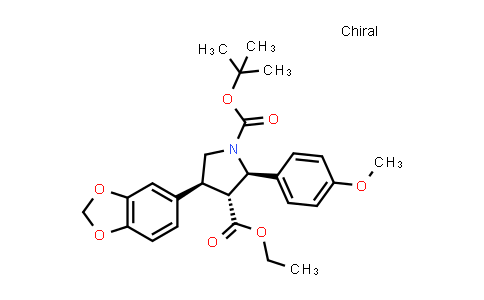 MC539242 | 209214-29-9 | 1,3-Pyrrolidinedicarboxylic acid, 4-(1,3-benzodioxol-5-yl)-2-(4-methoxyphenyl)-, 1-(1,1-dimethylethyl) 3-ethyl ester, (2R,3R,4S)-rel-