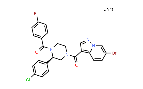 CAS No. 2095484-82-3, (R)-(4-(4-Bromobenzoyl)-3-(4-chlorophenyl)piperazin-1-yl)(6-bromopyrazolo[1,5-a]pyridin-3-yl)methanone