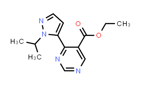 CAS No. 2096992-06-0, Ethyl 4-(1-isopropyl-1H-pyrazol-5-yl)pyrimidine-5-carboxylate
