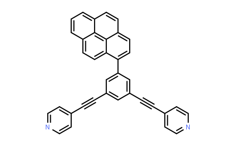 CAS No. 2097132-49-3, 4,4'-((5-(Pyren-1-yl)-1,3-phenylene)bis(ethyne-2,1-diyl))dipyridine