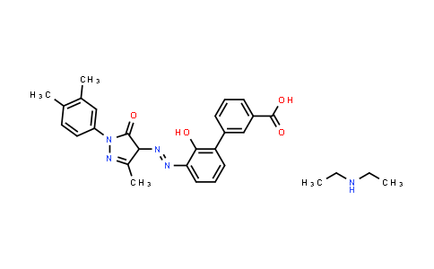 CAS No. 2097678-15-2, Diethylamine (E)-3'-((1-(3,4-dimethylphenyl)-3-methyl-5-oxo-4,5-dihydro-1H-pyrazol-4-yl)diazenyl)-2'-hydroxy-[1,1'-biphenyl]-3-carboxylate
