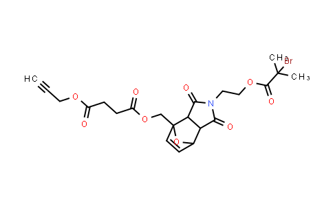 CAS No. 2097887-80-2, (2-(2-((2-bromo-2-methylpropanoyl)oxy)ethyl)-1,3-dioxo-1,2,3,3a,7,7a-hexahydro-4H-4,7-epoxyisoindol-4-yl)methyl prop-2-yn-1-yl succinate