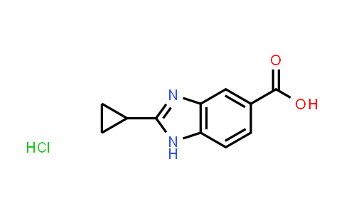 CAS No. 2097935-54-9, 2-Cyclopropyl-1H-1,3-benzodiazole-5-carboxylic acid hydrochloride