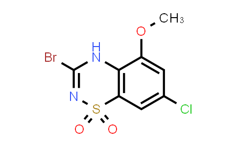 CAS No. 2100839-42-5, 3-Bromo-7-chloro-5-methoxy-4H-benzo[e][1,2,4]thiadiazine 1,1-dioxide