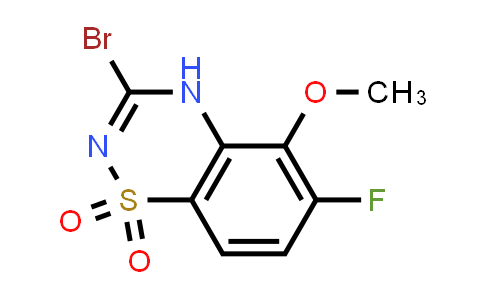CAS No. 2100839-49-2, 3-Bromo-6-fluoro-5-methoxy-4H-benzo[e][1,2,4]thiadiazine 1,1-dioxide