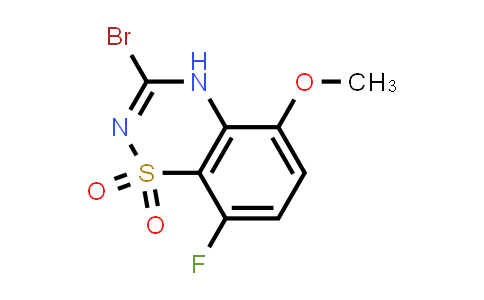 CAS No. 2100839-53-8, 3-Bromo-8-fluoro-5-methoxy-4H-benzo[e][1,2,4]thiadiazine 1,1-dioxide