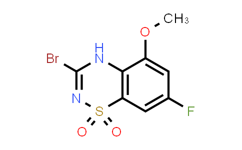 CAS No. 2100839-76-5, 3-Bromo-7-fluoro-5-methoxy-4H-benzo[e][1,2,4]thiadiazine 1,1-dioxide