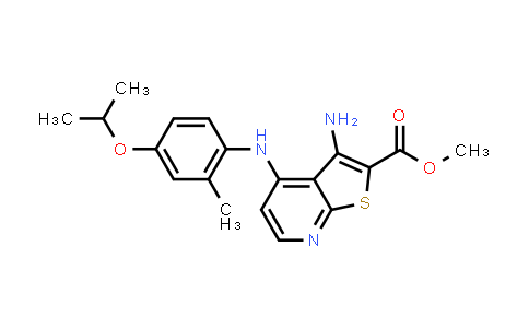 CAS No. 2102410-70-6, methyl 3-amino-4-((4-isopropoxy-2-methylphenyl)amino)thieno[2,3-b]pyridine-2-carboxylate
