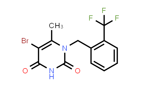 CAS No. 2102411-35-6, 5-Bromo-6-methyl-1-{[2-(trifluoromethyl)phenyl]methyl}-1,2,3,4-tetrahydropyrimidine-2,4-dione