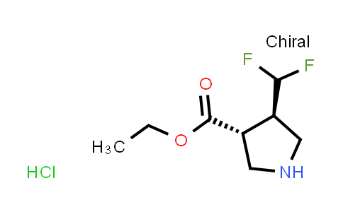 CAS No. 2102411-95-8, rel-Ethyl (3R,4R)-4-(difluoromethyl)pyrrolidine-3-carboxylate hydrochloride