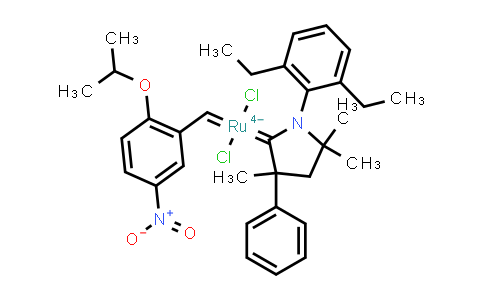 CAS No. 2106819-64-9, (1-(2,6-Diethylphenyl)-3,5,5-trimethyl-3-phenylpyrrolidin-2-ylidene)(2-isopropoxy-5-nitrobenzylidene)ruthenium(II) dichloride