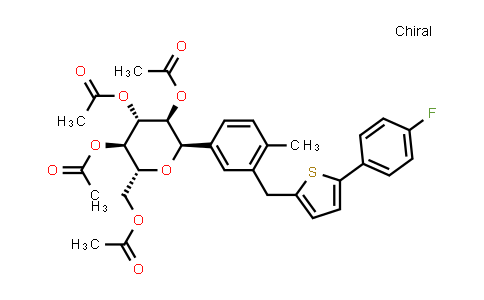 CAS No. 2110533-80-5, (2R,3R,4R,5S,6R)-2-(acetoxymethyl)-6-(3-((5-(4-fluorophenyl)thiophen-2-yl)methyl)-4-methylphenyl)tetrahydro-2H-pyran-3,4,5-triyl triacetate