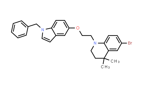 CAS No. 2111830-77-2, 1-(2-((1-Benzyl-1H-indol-5-yl)oxy)ethyl)-6-bromo-4,4-dimethyl-1,2,3,4-tetrahydroquinoline