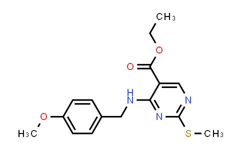 CAS No. 211230-35-2, Ethyl 4-((4-methoxybenzyl)amino)-2-(methylthio)pyrimidine-5-carboxylate
