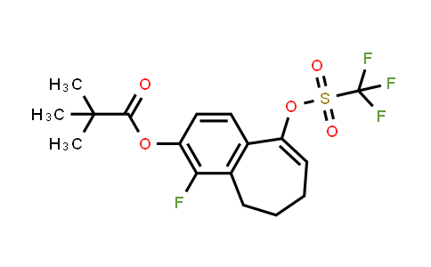 CAS No. 2114341-49-8, 4-Fluoro-9-(((trifluoromethyl)sulfonyl)oxy)-6,7-dihydro-5H-benzo[7]annulen-3-yl pivalate