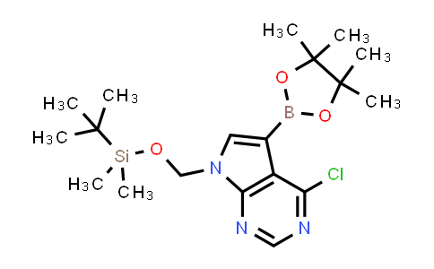 CAS No. 2114392-00-4, 7-(((tert-Butyldimethylsilyl)oxy)methyl)-4-chloro-5-(4,4,5,5-tetramethyl-1,3,2-dioxaborolan-2-yl)-7H-pyrrolo[2,3-d]pyrimidine