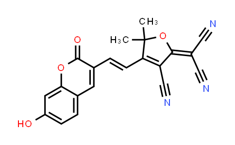 CAS No. 2123485-87-8, (E)-2-(3-Cyano-4-(2-(7-hydroxy-2-oxo-2H-chromen-3-yl)vinyl)-5,5-dimethylfuran-2(5H)-ylidene)malononitrile