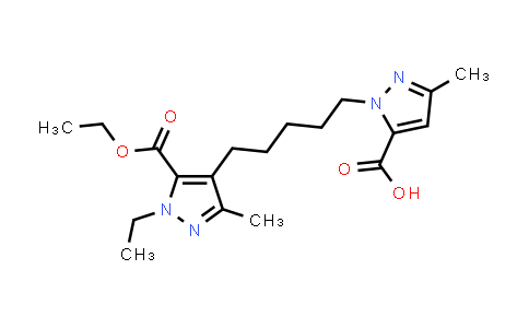 CAS No. 2138301-76-3, 1-(5-(5-(Ethoxycarbonyl)-1-ethyl-3-methyl-1H-pyrazol-4-yl)pentyl)-3-methyl-1H-pyrazole-5-carboxylic acid